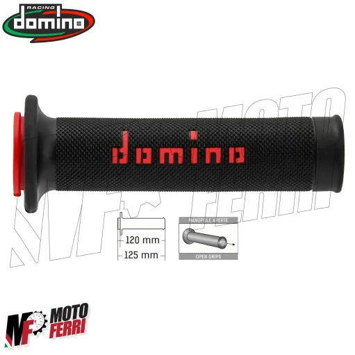 MF4159 Manopole Domino Strada Nero / Rosso Universale Moto Ducati Honda MV BMW