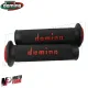 MF4159 Manopole Domino Strada Nero / Rosso Universale Moto Ducati Honda MV BMW