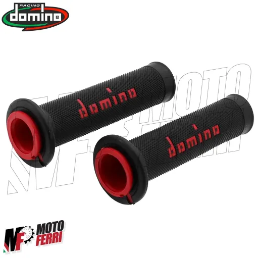 MF4159 Manopole Domino Strada Nero / Rosso Universale Moto Ducati Honda MV BMW