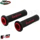 MF4159 Manopole Domino Strada Nero / Rosso Universale Moto Ducati Honda MV BMW