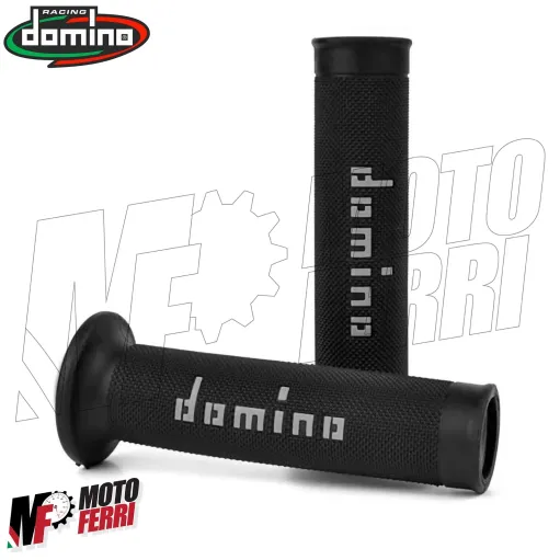 MF4160 Manopole Domino Strada Nero / Grigio Universale Moto Ducati Honda Yamaha