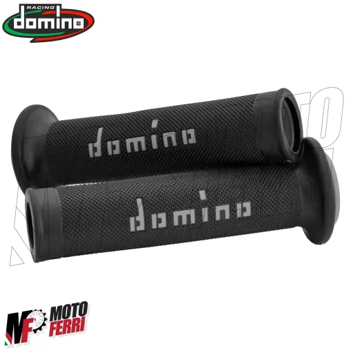 MF4160 Manopole Domino Strada Nero / Grigio Universale Moto Ducati Honda Yamaha