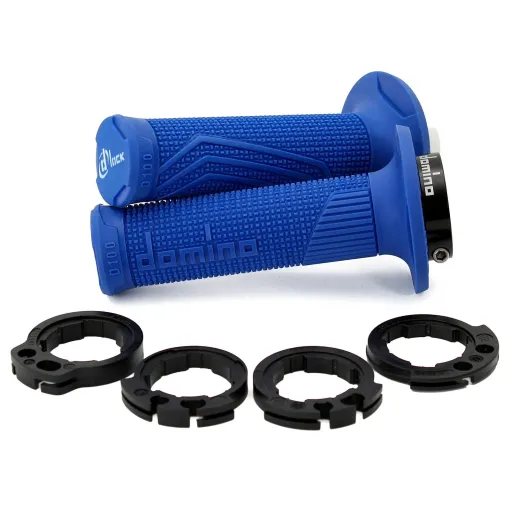 MF4163 - Manopole + Ghiere Domino D100 Blu per Honda CRF 250R 250X 450R 450X