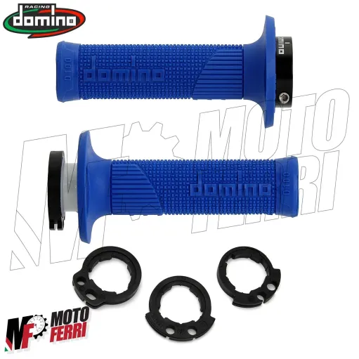 MF4163 - Manopole + Ghiere Domino D100 Blu per Suzuki RMZ 250 / 450F (2016-2024)