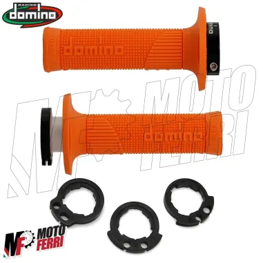 MF4165 Manopole Ghiere Domino D100 Arancio Kawasaki KX 250F 450F KLX 150 250 300