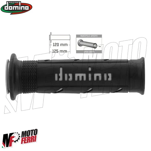 MF4211 Manopole Domino A250 Nero Grigio Universale Moto Strada KTM Honda Yamaha