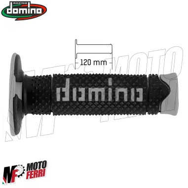 MF4218 - Manopole Domino Racing Nero / Grigio Soft Grips Moto Cross Universali