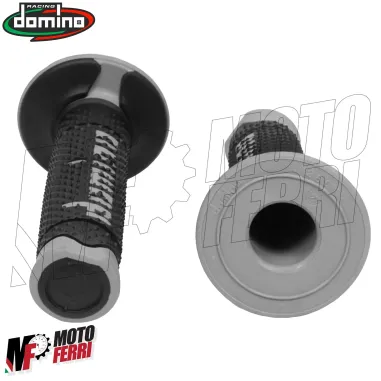 MF4218 - Manopole Domino Racing Nero / Grigio Soft Grips Moto Cross Universali