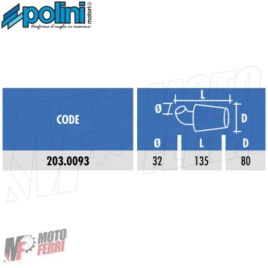 MF4229 Filtro Aria Polini D.32 Inclinato 90° PHBG 15 16 17 17,5 18 19 19,5 20 21