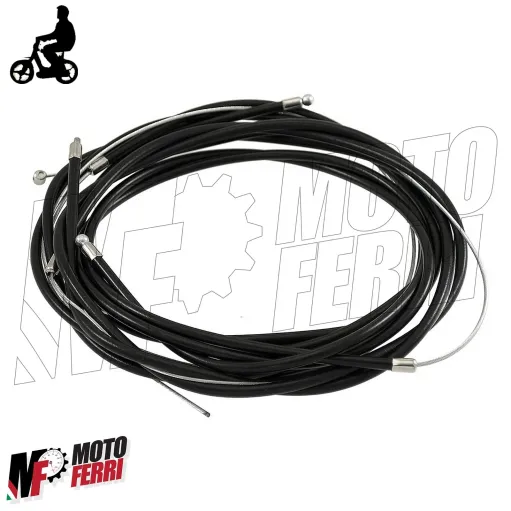 KIT CAVI CORDE ASSEMBLATI FILI FRENO GAS GUAINA NERA PER PIAGGIO 50 CIAO PX