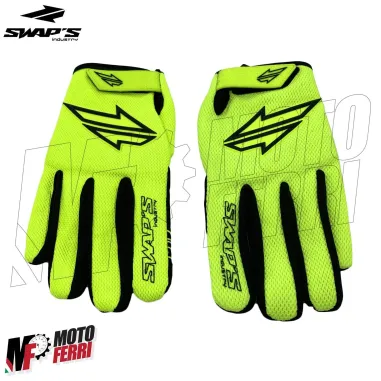 MF4236 Guanti da Cross Enduro Off Road in Tessuto Swap's Verde Fluo / Nero