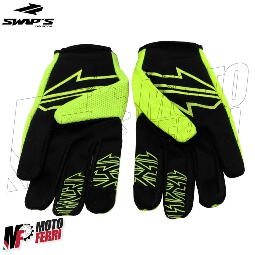 MF4236 Guanti da Cross Enduro Off Road in Tessuto Swap's Verde Fluo / Nero