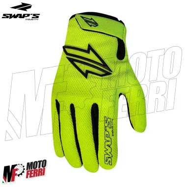 MF4236 Guanti da Cross Enduro Off Road in Tessuto Swap's Verde Fluo / Nero