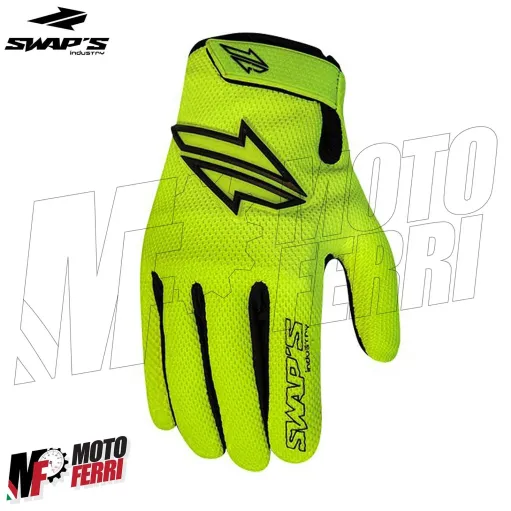 MF4236 Guanti da Cross Enduro Off Road in Tessuto Swap's Verde Fluo / Nero
