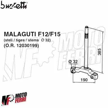 MF4247 Testa Croce Forcella Buzzetti per Malaguti F12 1994-2006 e F15 1998-2006