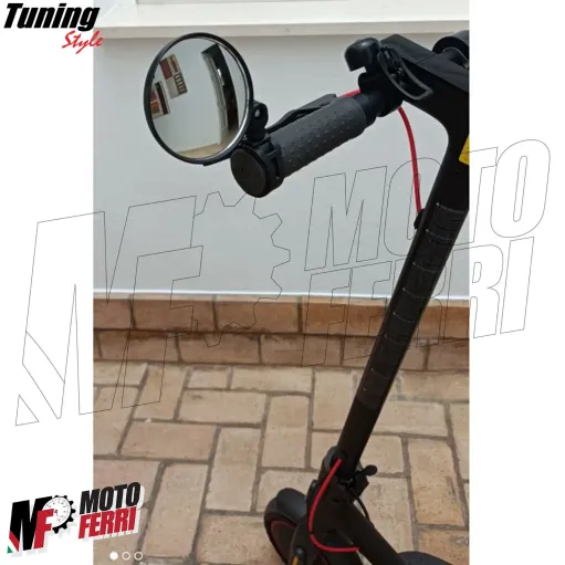 MF4251 Specchietto Manubrio Universale Bici MTB Monopattino Pieghevole Dm 80mm