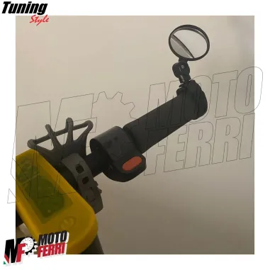 MF4251 Specchietto Manubrio Universale Bici MTB Monopattino Pieghevole Dm 80mm