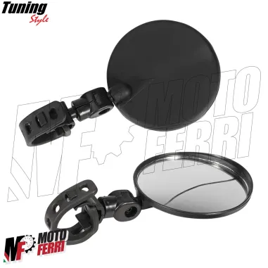 MF4251 Specchietto Manubrio Universale Bici MTB Monopattino Pieghevole Dm 80mm