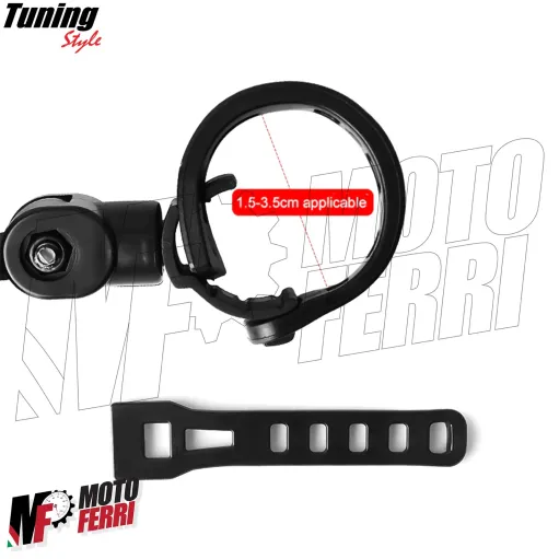 MF4251 Specchietto Manubrio Universale Bici MTB Monopattino Pieghevole Dm 80mm