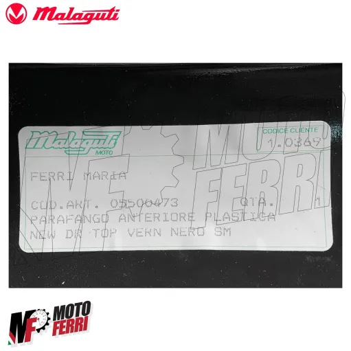 MF4294 Parafango Anteriore Nero Originale Malaguti New Dribbling 1988 / 1992