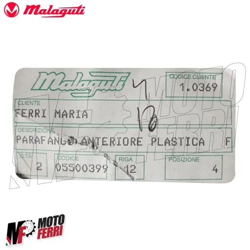 MF429x - Parafango Anteriore Bianco Originale Malaguti Fifty 50cc Prima Serie