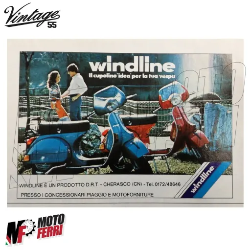 MF4298 - Cupolino Windline Vintage Fumè Universale Moto Vespa Ciclomotore Epoca