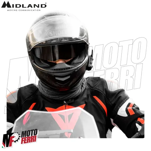 MF4050 Kit 2 Interfono Midland BT Rush Mesh & Bluetooth Moto Scooter 2 Caschi