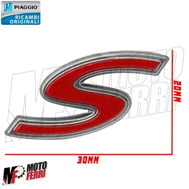 Targetta S Logo Sport Piaggio per Vespa GTS / Primavera / Sprint / LX 50 125 300
