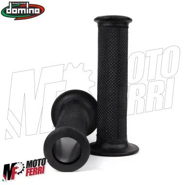MF2595 Manopole Domino Dakar Nero Soft Grips Forate Universali Moto Scooter