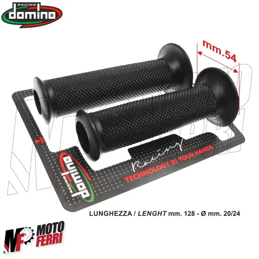 MF2595 Manopole Domino Dakar Nero Soft Grips Forate Universali Moto Scooter