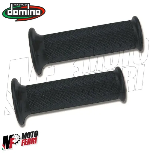 MF2595 Manopole Domino Dakar Nero Soft Grips Forate Universali Moto Scooter