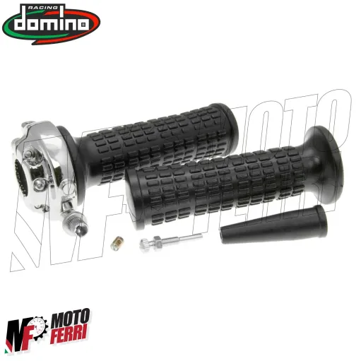 MF4358 Kit Comando Gas Domino Lario in Zama Cromato per Moto Epoca Vintage