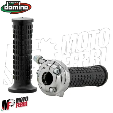 MF4358 Kit Comando Gas Domino Lario in Zama Cromato per Moto Epoca Vintage