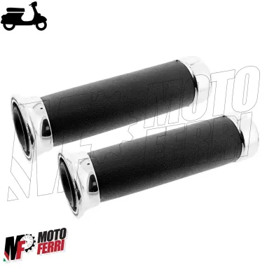 MF4359 Manopole Nere / Cromate Vespa PX PE 125 150 200 Arcobaleno Freno a Disco