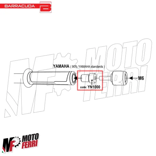 MF4375 Adattatori Yamaha per Stabilizzatori Manubrio Barracuda TMax MT07 MT09