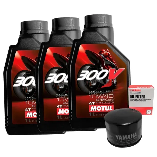MF1354 Kit 3 Olio Motul 300V 10W40 Filtro Originale Yamaha TMax 500 2001 / 2011