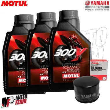 MF1354 Kit 3 Olio Motul 300V 10W40 Filtro Originale Yamaha TMax 500 2001 / 2011
