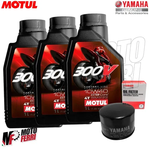 MF1354 Kit 3 Olio Motul 300V 10W40 Filtro Originale Yamaha TMax 500 2001 / 2011