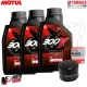 MF1354 Kit 3 Olio Motul 300V 10W40 Filtro Originale Yamaha TMax 500 2001 / 2011