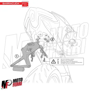 MF2496 Portatarga Sportivo Barracuda Regolabile Nero Yamaha 560 TMax 2020 - 2021