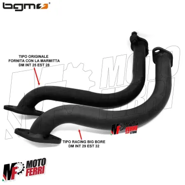 MF1208 Collettore Marmitta Big Bore per Siluro Sito Faco Vespa 50 125 130 Small