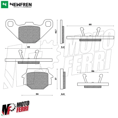 MF4420 Pastiglie freno posteriore NewFren Organiche per Aprilia RX / Pegaso 125