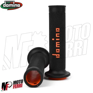 MF4447 Manopole Domino Strada Nero Arancione Universale Moto Honda KTM Kawasaki
