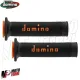 MF4447 Manopole Domino Strada Nero Arancione Universale Moto Honda KTM Kawasaki