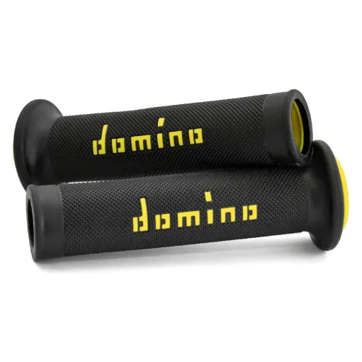 MF4448 - Manopole Domino Strada Nero / Giallo Universale Moto Honda KTM Yamaha