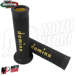 MF4448 - Manopole Domino Strada Nero / Giallo Universale Moto Honda KTM Yamaha 2
