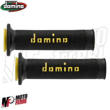 MF4448 - Manopole Domino Strada Nero / Giallo Universale Moto Honda KTM Yamaha