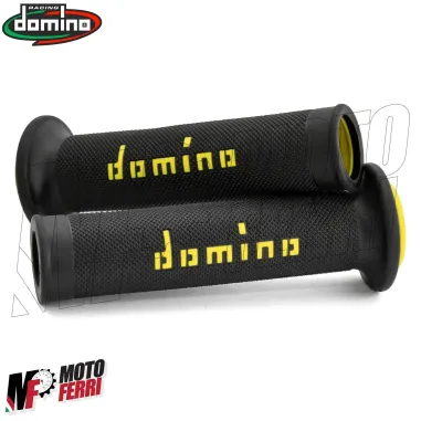 MF4448 - Manopole Domino Strada Nero / Giallo Universale Moto Honda KTM Yamaha