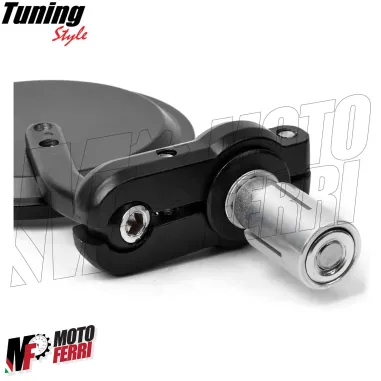 MF3249 Specchietti Moto Manubrio BarEnd Retrovisori Cafe Racer Regolabili Neri