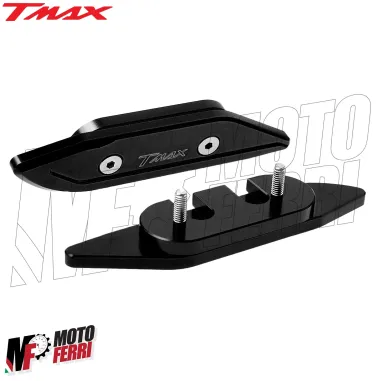 MF2589 Tappi Coperchi Specchietti Nero CNC Yamaha TMax 530 560 da 2012 a 2021